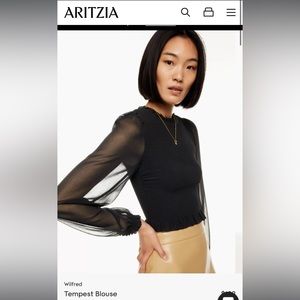 Aritzia Wilfred Tempest Blouse XS in Black